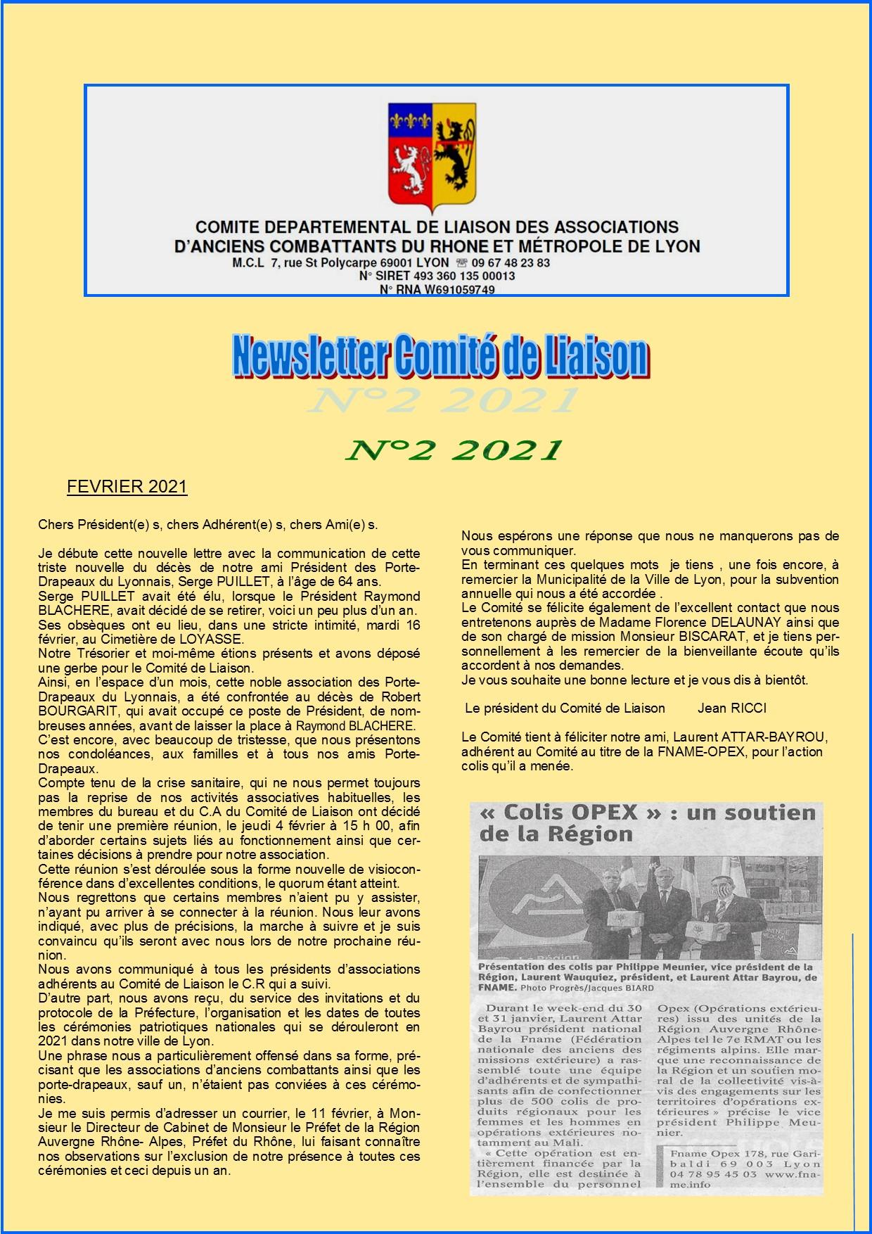 Newsletter comite de liaison n 02 2021